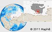 Shaded Relief Location Map of Kugarchinskiy, highlighted country, highlighted parent region