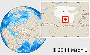 Shaded Relief Location Map of Kugarchinskiy, highlighted parent region