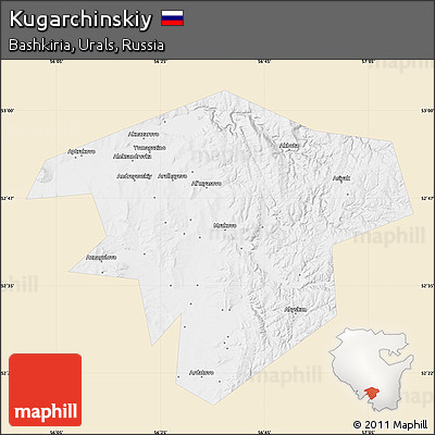 Classic Style Map of Kugarchinskiy, single color outside