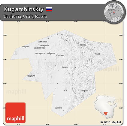 Classic Style Map of Kugarchinskiy, single color outside