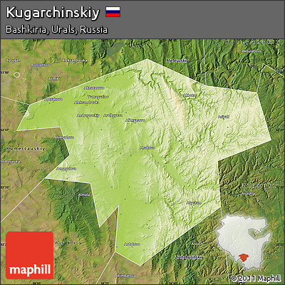 Physical Map of Kugarchinskiy, satellite outside