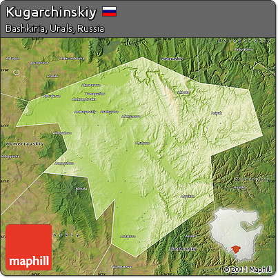 Physical Map of Kugarchinskiy, satellite outside