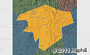 Political Map of Kugarchinskiy, darken, semi-desaturated