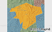 Political Map of Kugarchinskiy, semi-desaturated