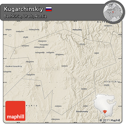 Shaded Relief Map of Kugarchinskiy
