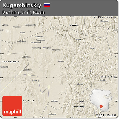 Shaded Relief Map of Kugarchinskiy