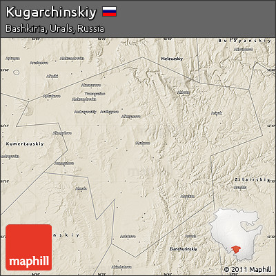 Shaded Relief Map of Kugarchinskiy
