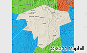 Shaded Relief Map of Kugarchinskiy, political outside