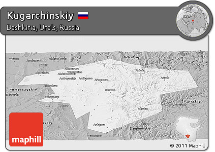 Gray Panoramic Map of Kugarchinskiy