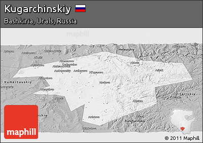 Gray Panoramic Map of Kugarchinskiy