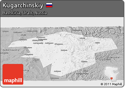 Gray Panoramic Map of Kugarchinskiy