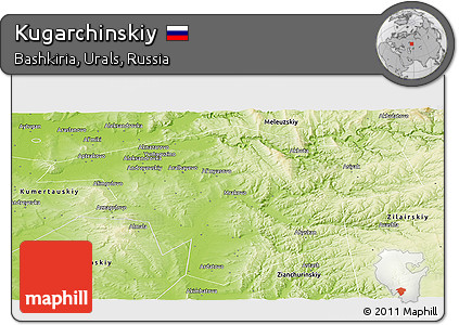 Physical Panoramic Map of Kugarchinskiy