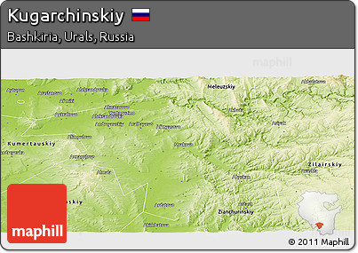 Physical Panoramic Map of Kugarchinskiy