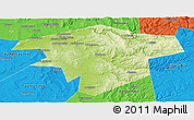Physical Panoramic Map of Kugarchinskiy, political outside