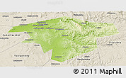 Physical Panoramic Map of Kugarchinskiy, shaded relief outside