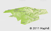 Physical Panoramic Map of Kugarchinskiy, single color outside