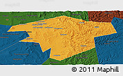 Political Panoramic Map of Kugarchinskiy, darken