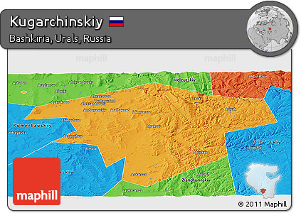 Political Panoramic Map of Kugarchinskiy