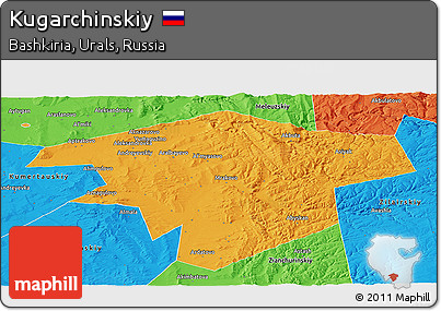 Political Panoramic Map of Kugarchinskiy