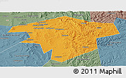 Political Panoramic Map of Kugarchinskiy, semi-desaturated