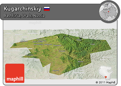 Satellite Panoramic Map of Kugarchinskiy, lighten