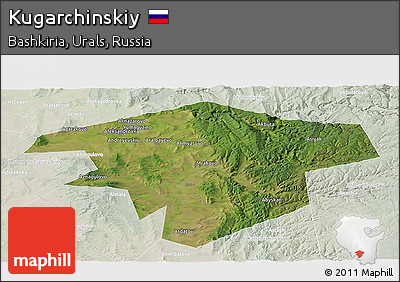Satellite Panoramic Map of Kugarchinskiy, lighten