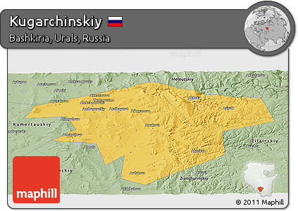 Savanna Style Panoramic Map of Kugarchinskiy