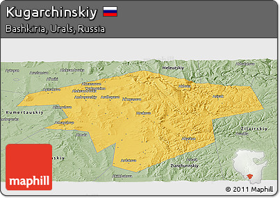 Savanna Style Panoramic Map of Kugarchinskiy