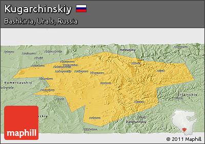 Savanna Style Panoramic Map of Kugarchinskiy