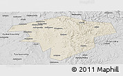 Shaded Relief Panoramic Map of Kugarchinskiy, desaturated