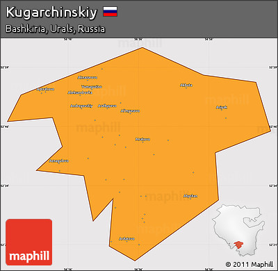 Political Simple Map of Kugarchinskiy, cropped outside