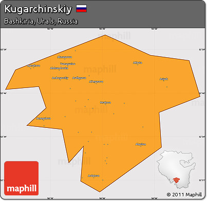 Political Simple Map of Kugarchinskiy, cropped outside