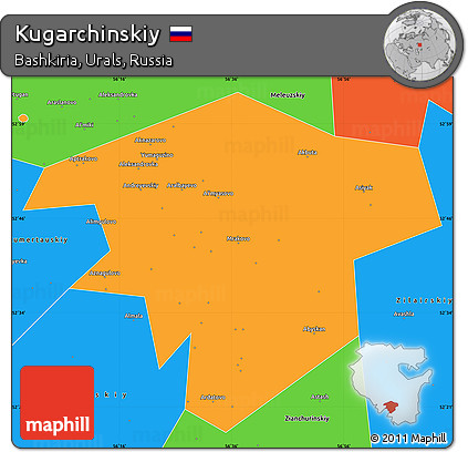 Political Simple Map of Kugarchinskiy