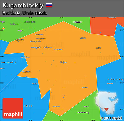 Political Simple Map of Kugarchinskiy