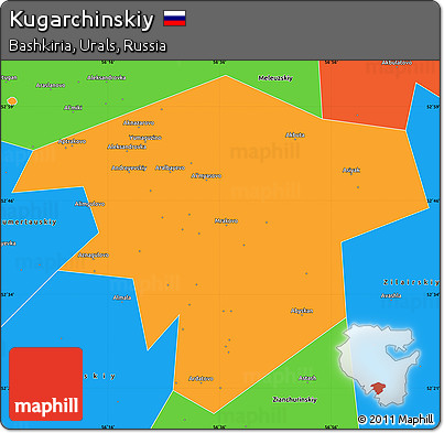 Political Simple Map of Kugarchinskiy