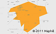 Political Simple Map of Kugarchinskiy, single color outside, borders and labels