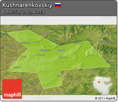 Physical 3D Map of Kushnarenkovskiy, satellite outside