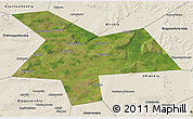 Satellite 3D Map of Kushnarenkovskiy, shaded relief outside