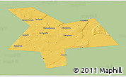 Savanna Style 3D Map of Kushnarenkovskiy, single color outside