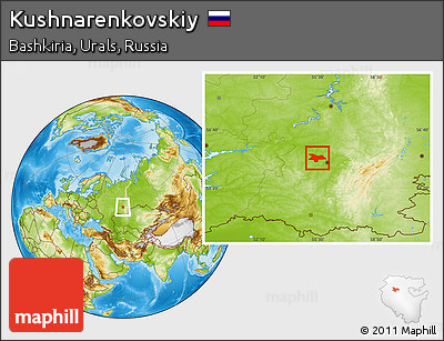 Physical Location Map of Kushnarenkovskiy