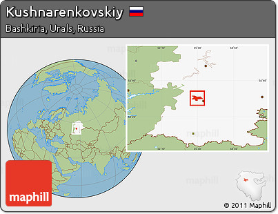 Savanna Style Location Map of Kushnarenkovskiy, highlighted grandparent region