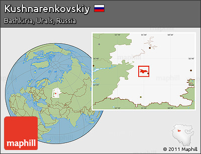 Savanna Style Location Map of Kushnarenkovskiy, highlighted grandparent region
