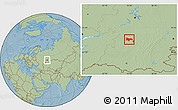 Savanna Style Location Map of Kushnarenkovskiy, hill shading