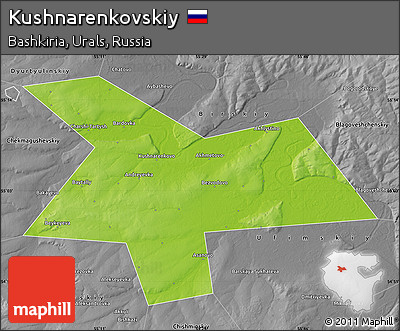 Physical Map of Kushnarenkovskiy, desaturated