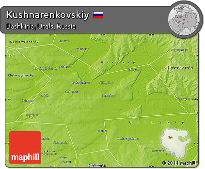 Physical Map of Kushnarenkovskiy