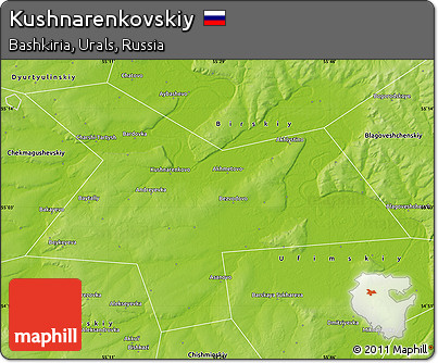 Physical Map of Kushnarenkovskiy