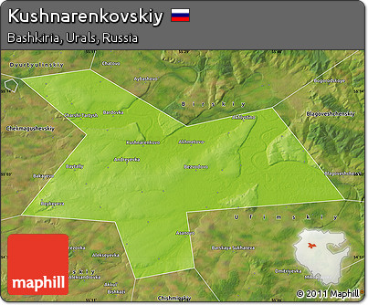 Physical Map of Kushnarenkovskiy, satellite outside