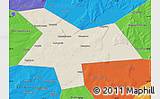 Shaded Relief Map of Kushnarenkovskiy, political outside