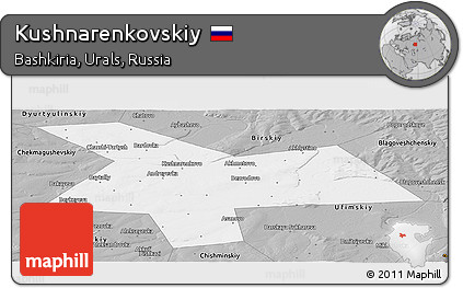 Gray Panoramic Map of Kushnarenkovskiy