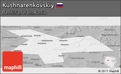 Gray Panoramic Map of Kushnarenkovskiy